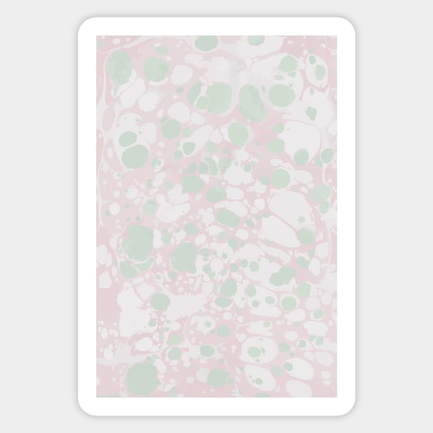 Pastel Paint Spill Pattern Green, Pink, White Sticker by fivemmPaper